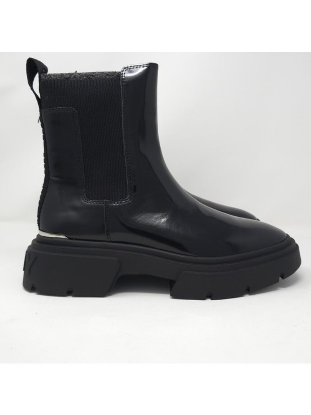DKNY Black Patent Chelsea Lug Booties 8M - Picture 3 of 11